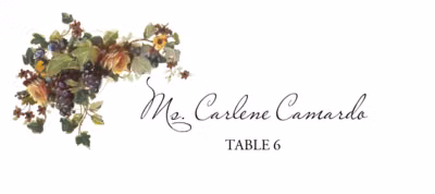 Grapes and Yellow Roses Place Cards