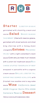 Contemporary Monogram 19 Menus
