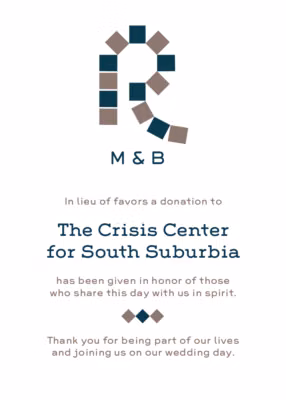 Contemporary Monogram 44 Donation Cards