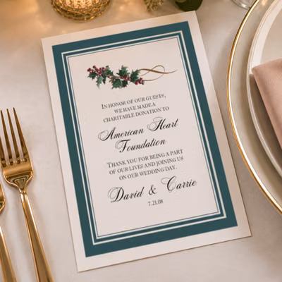 Flat Donation Card