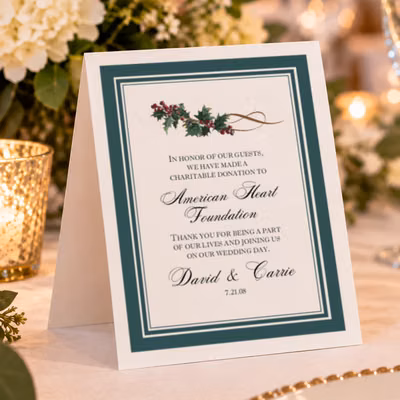Tented Donation Card