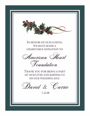 Holly Swirl Donation Cards