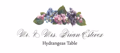 Hydrangeas Place Cards