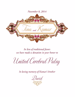 Taj Mahal Flourish Donation Cards