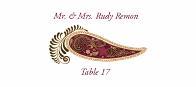 Paisley 13 Place Cards