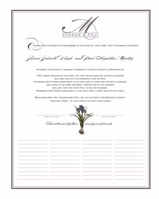 Iris Bulb Certificate
