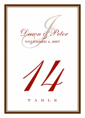 Bracha Table Numbers