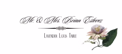 Lavender Lotus Place Cards