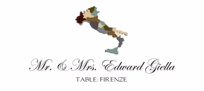 Map of Italy Place Cards