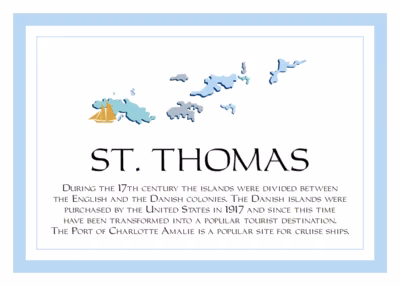 Map of the Virgin Islands 1 Memorabilia Cards