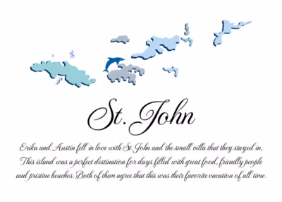 Map of the Virgin Islands 2 Memorabilia Cards