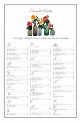 Mason Jar Flowers Seating Chart