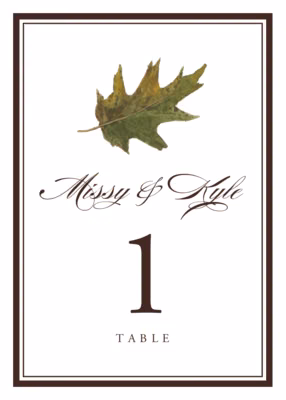 Colorful Leaves Assortment 01 Table Numbers