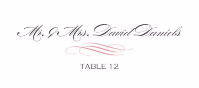 Ornate Line Flourish 0637 Place Cards
