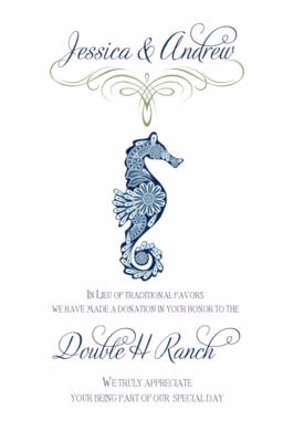 Paisley Seahorse Donation Cards