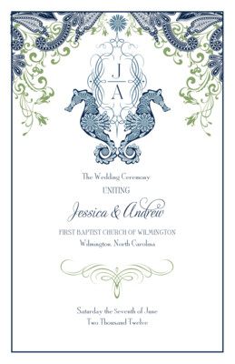 Paisley Seahorse Swirl Monogram