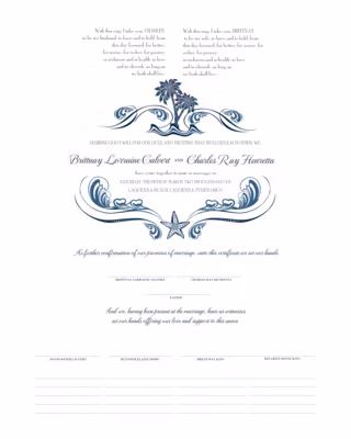 Paisley Palm Tree Certificate