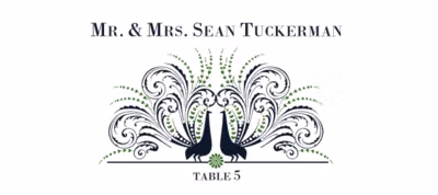 Passionate Peacock Place Cards