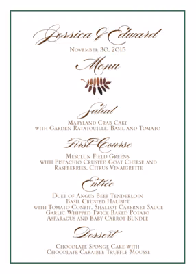 Peaceful Autumn Menus