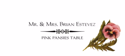 Pink Pansies Place Cards