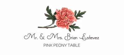 Pink Peony Place Cards