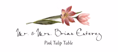 Pink Tulip Place Cards