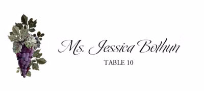 Purple Grapes Place Cards