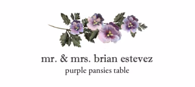 Purple Pansies Place Cards