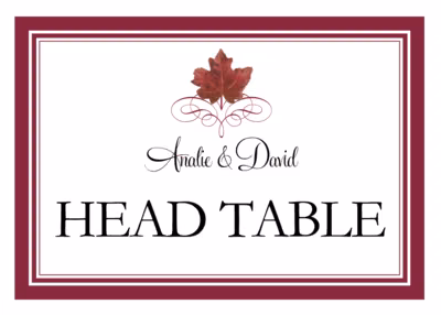Red Maple Leaf Heart Table Names