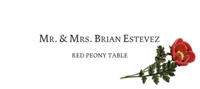 Red Peony Place Cards