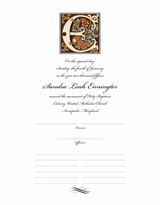 Rose Decorative Caps Certificate