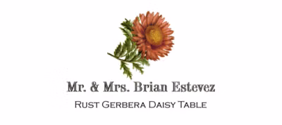 Rust Gerbera Daisy Place Cards