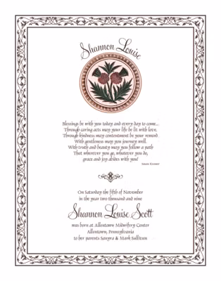 Scottish Thistle Painting Certificate