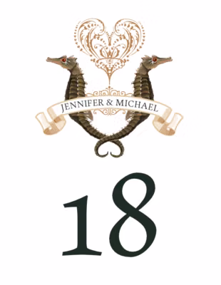 Seahorse Love Table Numbers