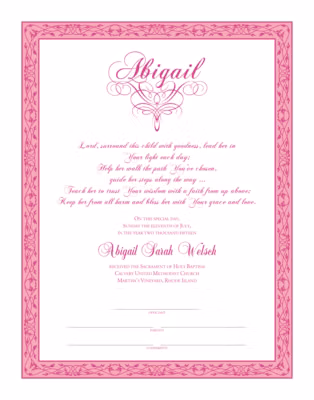 Shades of Pink Certificate