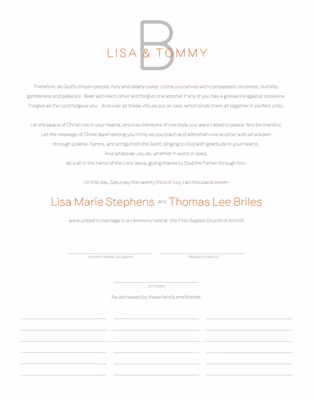 Brownstone Monogram 15 Certificate