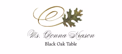 Black Oak Swirly Leaf Place Cards