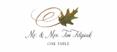 Oak Swirly Leaf Place Cards