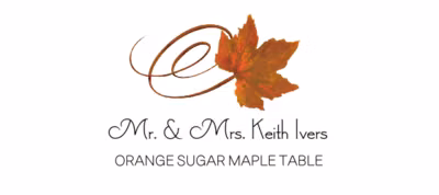 Orange Sugar Maple Swirly Leaf Place Cards