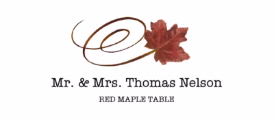 Red Maple Swirly Leaf Place Cards