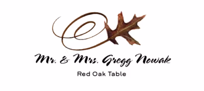 Red Oak Swirly Leaf Place Cards