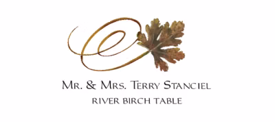 River Birch Swirly Leaf Place Cards