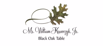 Black Oak Twisty Leaf Place Cards