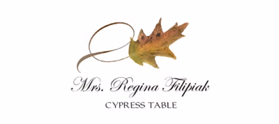 Cypress Twisty Leaf Place Cards