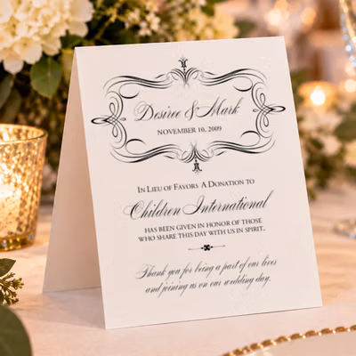 Tented Donation Card