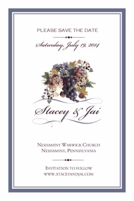 Blue Grapes and Chicory Save the Dates