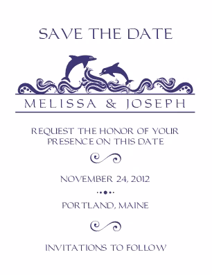 Wavy Sea Creatures Save the Dates