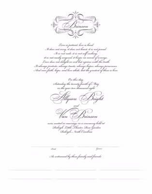 Bickham Fancy Certificate