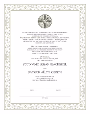 Celtic Cross 07 Certificate