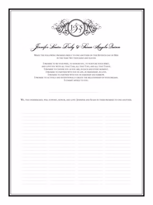 Curly Sue Vintage Monogram Certificate